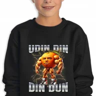 Bluzy dla dziewczynek - BLUZA Dziecięca Czarna Prezent Na Święta BRAINROT UDIN DIN DIN DUN 164cm - miniaturka - grafika 1