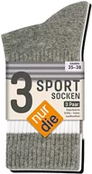 Skarpetki damskie - Nur Die Wysokie skarpety sportowe, 3 pary, w stylu retro, z paskami, z bawełny, mieszanka kolorów, biały/szary/czarny, 38 EU - miniaturka - grafika 1