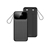 Powerbanki - Maxlife Power Bank Z Wbudowanymi Kablami Mxpb-06 Pd Qc 22,5W 10000 Mah Czarny - miniaturka - grafika 1