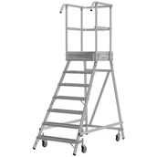 Rusztowania - KRAUSE Podest jezdny 7 stopniowy z jednostronnym wejściem, stopniami z kraty o klasie poślizgu R13 821416 - miniaturka - grafika 1