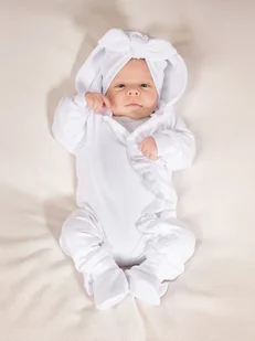 Dziewczęcy pajac elegancki chrzest biały Nicol r.56 - Pajacyki dla niemowląt - miniaturka - grafika 1