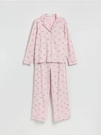 Moda i Uroda OUTLET - Reserved - Wzorzysta piżama dwuczęściowa - różowy - miniaturka - grafika 1