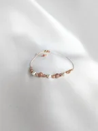 Bransoletki - Słoneczna bransoletka z perłami i jedwabiem - miniaturka - grafika 1