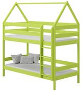Łóżka dla dzieci i młodzieży - Zielone łóżko przypominające domek z materacami - Zuzu 3X 200x90 cm - miniaturka - grafika 1