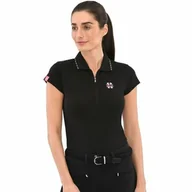 Koszulki jeździeckie - Spooks Koszulka damska OLIVIAH POLO SS22 - black - miniaturka - grafika 1