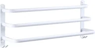 Wieszaki łazienkowe - Wieszak na ręczniki łazienkowe, biały, z 2 haczykami, aluminiowy, 3 poziomy 60 cm - miniaturka - grafika 1