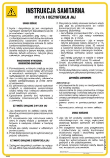 IAG53 INSTRUKCJA BHP MYCIA I DENZYNFEKCJI JAJ, HN - PŁYTA ELASTYCZNA 0,4MM; (245X350MM) - Instrukcje stanowiskowe BHP - miniaturka - grafika 1