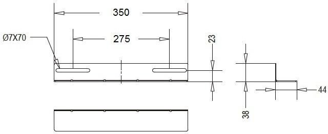 Linkbasic szyna montażowa 350mm do szaf rack 19'' o głęb. 600mm szarado 100kg CFA60-2.0-B