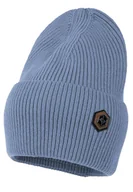 Czapki dla dzieci - Zimowa czapka IKIN z wełną i domieszką kaszmiru dla chłopca lazurowy - miniaturka - grafika 1