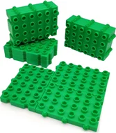 Klocki - Morphun Baza płytka konstrukcyjna do klocków Morphun - zielona - 12 el. - miniaturka - grafika 1