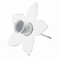 Świeczniki - ŚWIECZNIK KWIAT do stroików BIAŁY metalowy - miniaturka - grafika 1