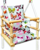 Place zabaw - Huśtawka Elior Szara huśtawka kubełkowa w motylki - Kersa - miniaturka - grafika 1