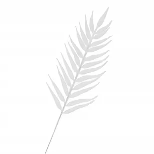 Gałązka świąteczna liść palmy ozdoba do stroika 43 cm biały brokat - Ozdoby bożonarodzeniowe - miniaturka - grafika 1