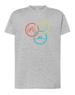 Koszulki i topy damskie - Koszulka Triatlon Sport Wyzwanie Szara L - miniaturka - grafika 1