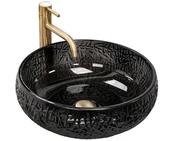 Umywalki - Rea Umywalka nablatowa REA ICE BLACK - miniaturka - grafika 1