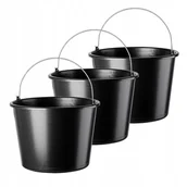 Wiadra i kastry budowlane - Wiadro budowlane Bado 16L, czarne 3 szt. - miniaturka - grafika 1