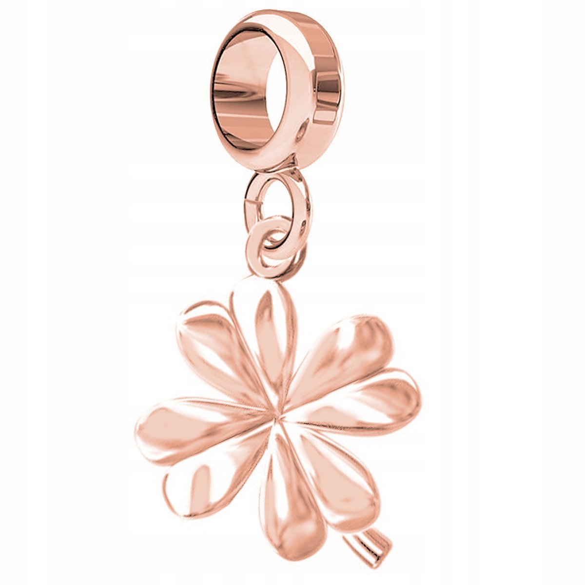 Charms Pozłacany z Kwiatkiem Koniczyny Koniczynka Koniczyna SREBRO 925