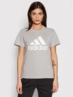 Koszulki sportowe damskie - Adidas T-Shirt Essentials Logo Boyfriend H07808 Szary Loose Fit - miniaturka - grafika 1