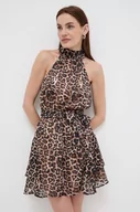 Sukienki - Guess sukienka ROMANA kolor brązowy mini rozkloszowana W4GK82 WG4D2 - miniaturka - grafika 1