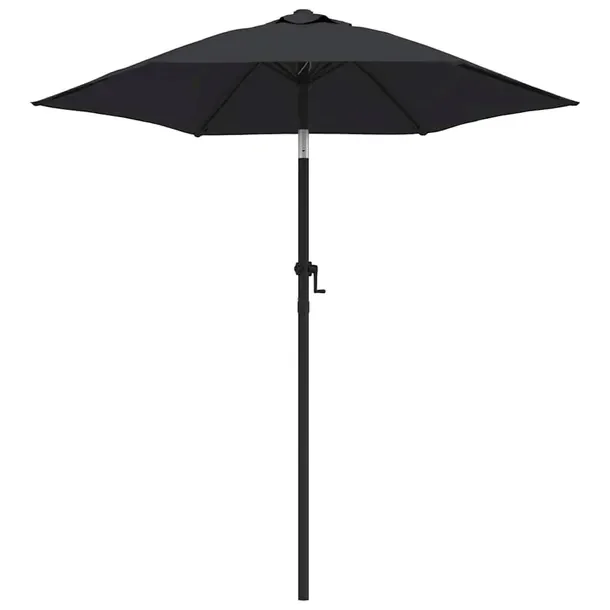 Parasol składany, UV, aluminiowy, czarny/ciemnoszary, 200x224 cm