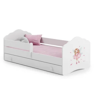 Łóżko dziecięce FALA z szufladą i barierką 140x70 Dziewczynka ze skrzydełkami - Łóżka dla dzieci i młodzieży - miniaturka - grafika 1