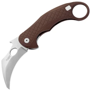 Nóż składany LionSteel L.E.One Karambit Earth Brown Aluminium, Stone Washed MagnaCut by Emerson Design (LE1 A ES) - Noże - miniaturka - grafika 1