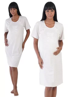Piżamy ciążowe - Koszula do Karmienia bawełniana M 38 ciążowa na guziki dla mam karmiących - grafika 1