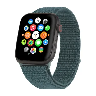 Nylonowy pasek do Apple Watch Series 4 40 mm w kolorze zielonym, regulowany, elastyczny pasek sportowy z tkaniny, odpowiedni do zegarka iWatch - Akcesoria do smartwatchy - miniaturka - grafika 1