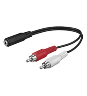 Goobay AVK 179-020 0.2m kabel audio 0,2 m 3.5mm 2 x RCA - Kable komputerowe i do monitorów - miniaturka - grafika 1