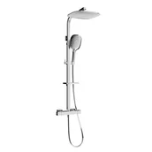 Panele prysznicowe - Mexen CQ22 zestaw prysznicowy natynkowy z deszczownicą i baterią termostatyczną, chrom - 772502295-00 - miniaturka - grafika 1