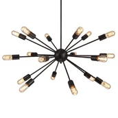 Lampy sufitowe - Lampa wisząca Retro LWS-18XE27 Abigali industrialna do salonu czarna - miniaturka - grafika 1