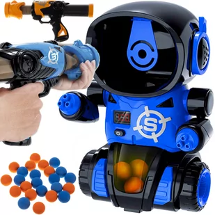 Gra Robot Strzelanie do Celu 2 Pistolety + 2 Kolory Kulek Licznik i Dźwięk KRUZZEL - Roboty dla dzieci - miniaturka - grafika 1