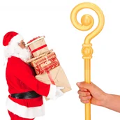 Akcesoria do masażu - Laska Św. Mikołaja, Pastorał 145 Cm Laska Składana Złota - miniaturka - grafika 1