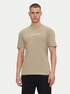 Koszulki męskie - Calvin Klein T-Shirt Hero K10K111346 Beżowy Regular Fit - miniaturka - grafika 1