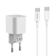 Ładowarki do telefonów - Ładowarka sieciowa do telefonu 20W Power Delivery Somostel biała + kabel USB-C - miniaturka - grafika 1