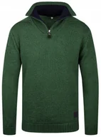 Swetry męskie - MODNY SWETER MĘSKI GOLF PÓŁZAMEK ZIELONY - XXL - miniaturka - grafika 1
