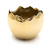 Figurki dekoracyjne - Osłonka jajko Wielkanoc doniczka skorupka złota 8 cm - miniaturka - grafika 1