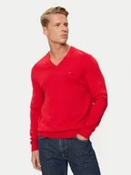 Swetry męskie - Tommy Hilfiger Sweter MW0MW28047 Czerwony Regular Fit - miniaturka - grafika 1
