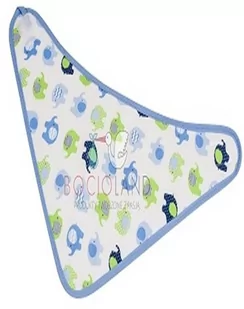 BOCIOLAND BOCIOLAND Śliniak niebieskie słonie 1 szt - Śliniaki i fartuszki - miniaturka - grafika 2