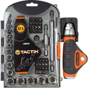 Akcesoria do elektronarzędzi - Tactix Zestaw bitów i nasadek + wkrętak 900225 25 sztuk - miniaturka - grafika 1
