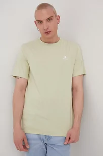 Converse t-shirt bawełniany kolor zielony gładki - Koszulki męskie - miniaturka - grafika 1