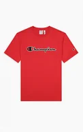 Koszulki sportowe męskie - Męski t-shirt basic CHAMPION CREWNECK T-SHIRT - czerwony - miniaturka - grafika 1