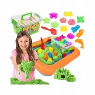 Masy plastyczne - Piasek Kinetyczny Foremki Basen 3 kg kolor zielony - miniaturka - grafika 1