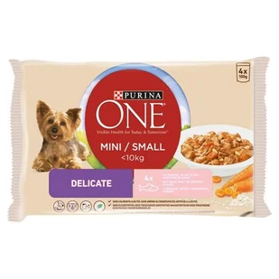 Karma One Mini DeliCate z łososiem i ryżem 4x100g - Mokra karma dla psów - miniaturka - grafika 1