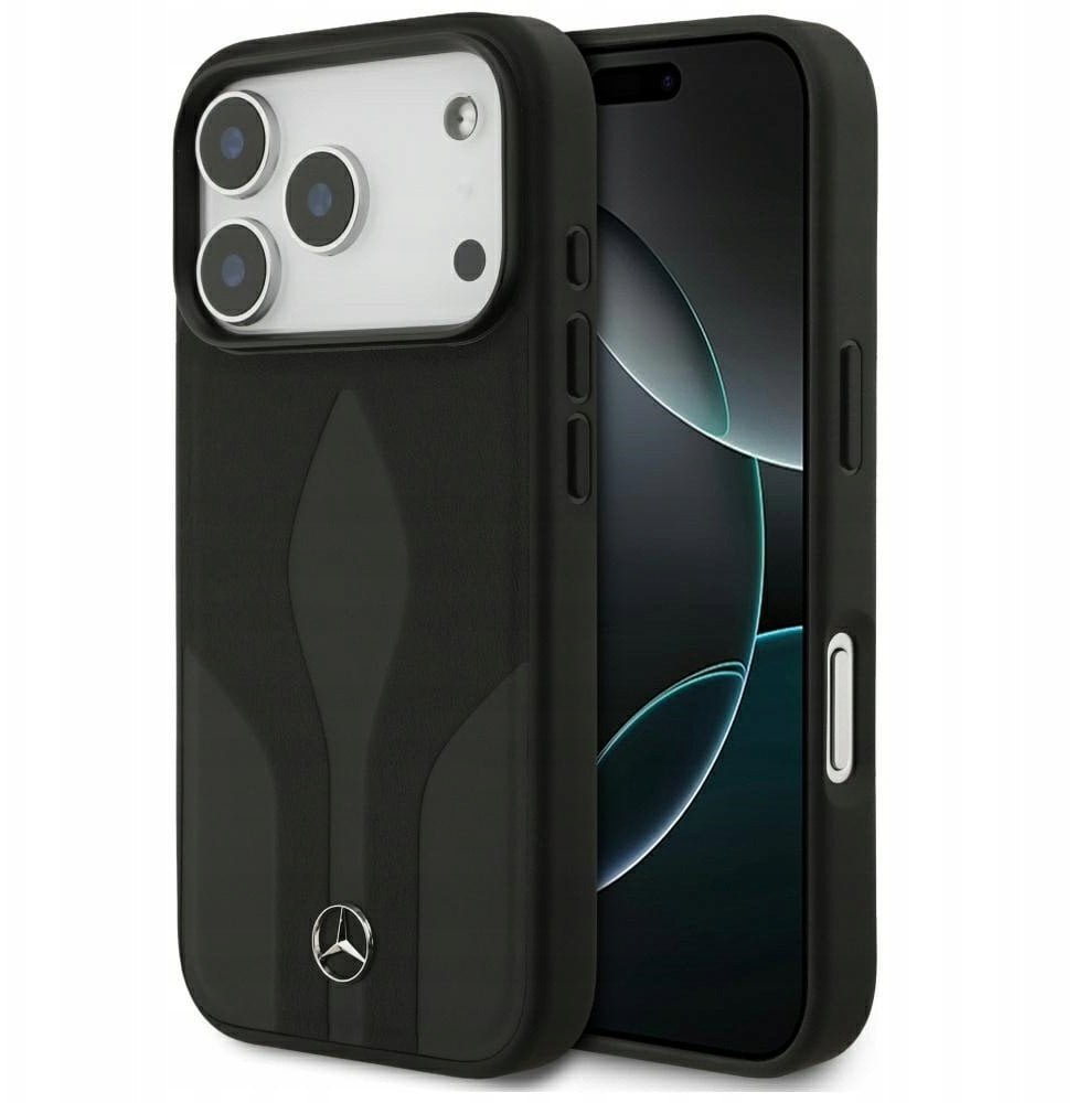Etui Mercedes Leather The Move MagSafe do iPhone 17 Pro czarny