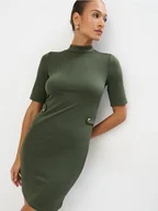 Sukienki - Mohito - Dzianinowa zielona sukienka mini - oliwkowy - miniaturka - grafika 1