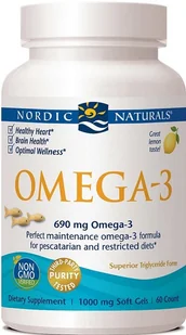 Omega Pharma 3, 690 mg, kapsułki, Lemon, 60 szt. - Witaminy i minerały - miniaturka - grafika 1