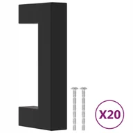 Meble modułowe i akcesoria - Uchwyty do szafek, 20 szt., czarne, 64 mm, stal ni - miniaturka - grafika 1