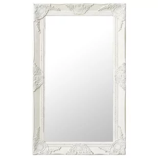 vidaXL Lustro ścienne w stylu barokowym, 50x80 cm, białe - Lustra - miniaturka - grafika 1
