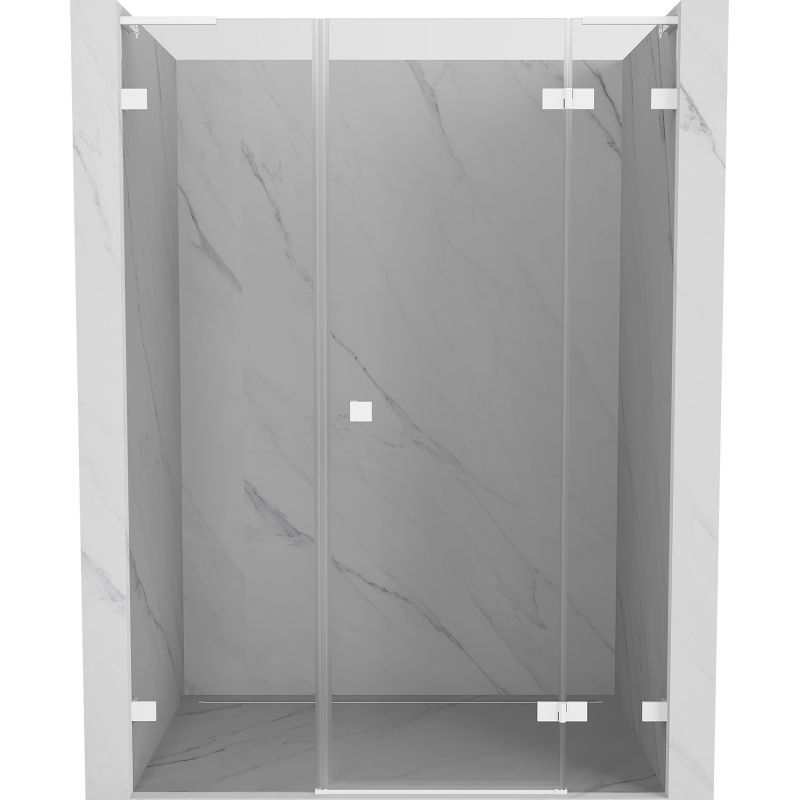 Mexen Lunar L drzwi prysznicowe uchylne prawe 120 cm, transparent, białe - 834SL-120-050-20-00-P